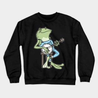 Cottagecore Aesthetic Frog Banjo Fairycore Crewneck Sweatshirt